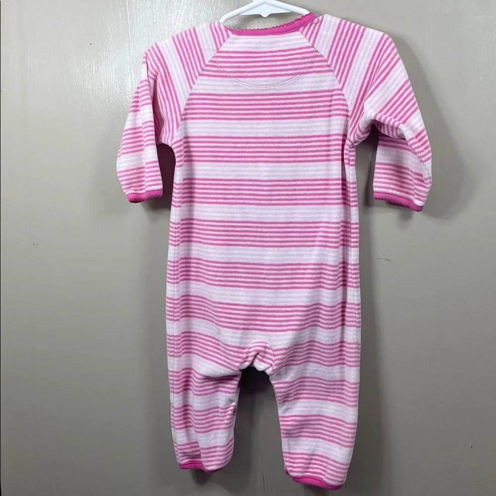 GAP Pink & White Striped Baby One-Piece Footie 6-12 M